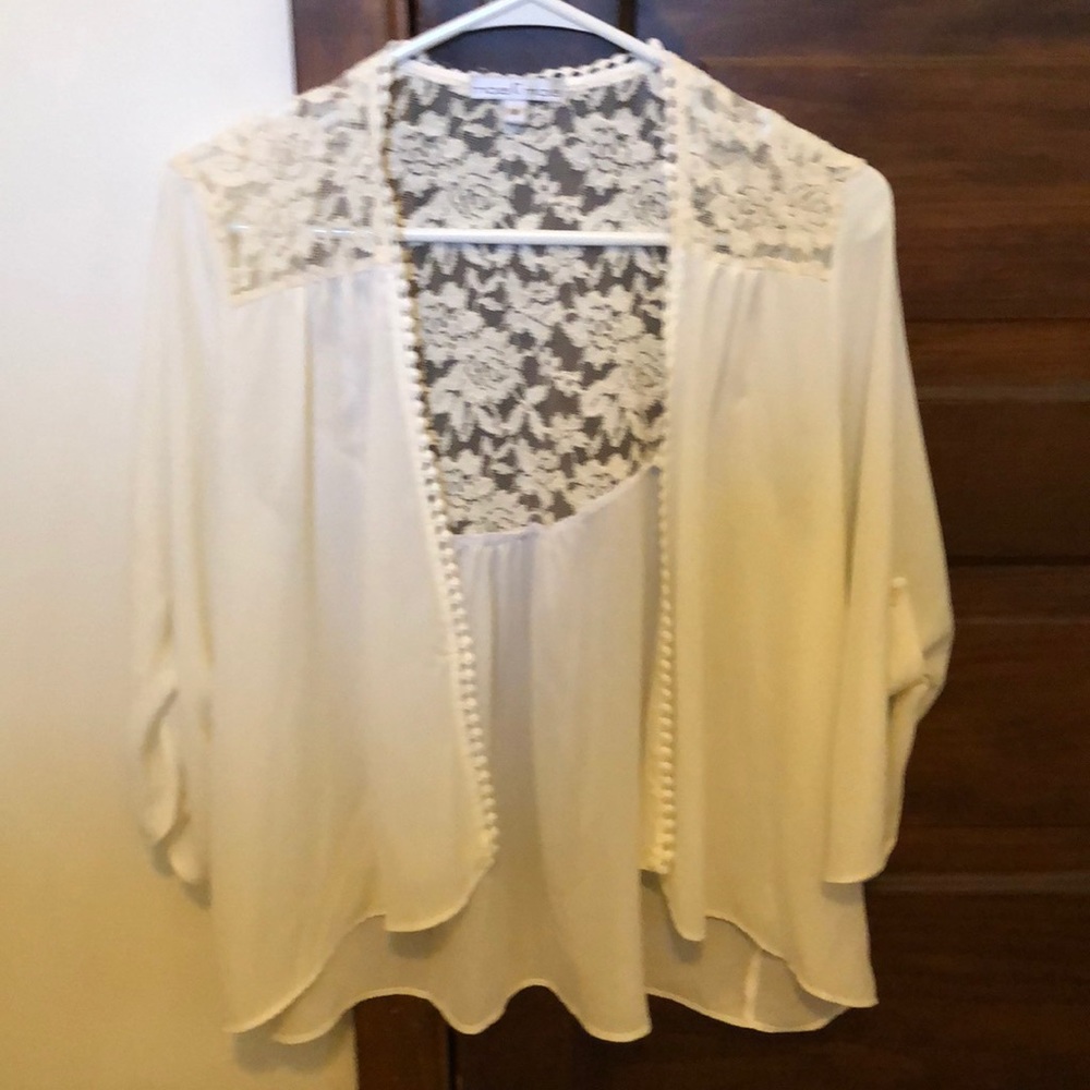 Shear and lace open shirt
